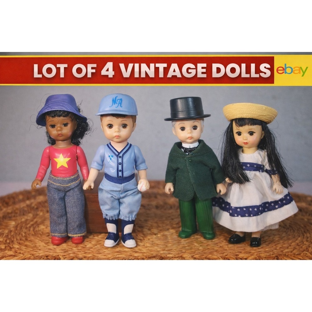 Lot of 4 Madame Alexander 5" Mini Dolls Storybook Dressy Vintage CollectibleLot